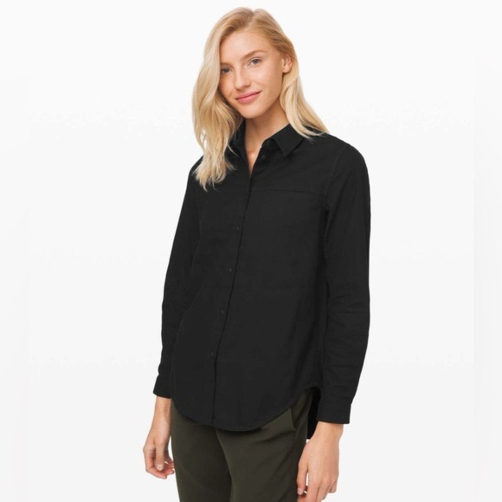 lululemon athletica Black Button Down Shirt size 4